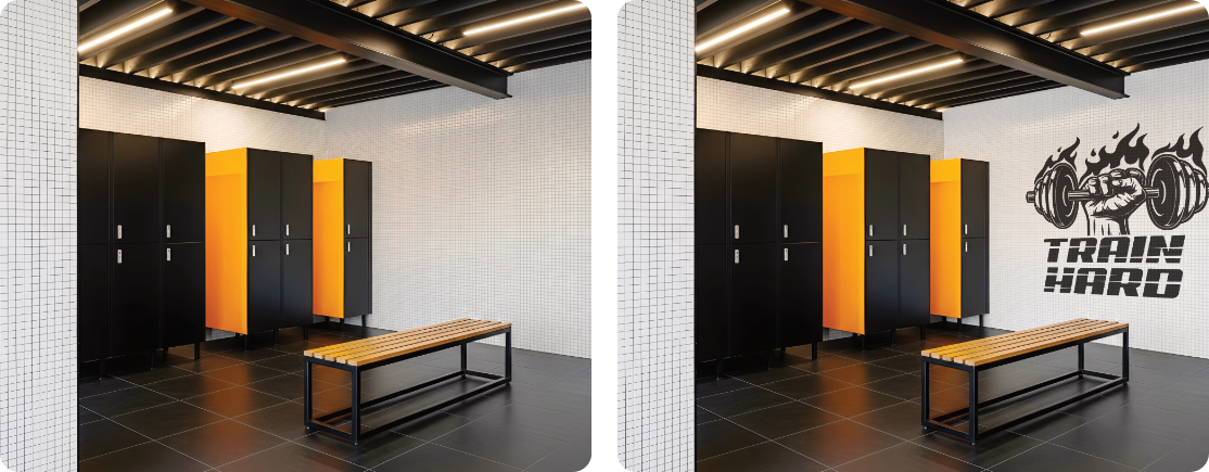 Changing Room Feature Wall | Tile Typography Mural